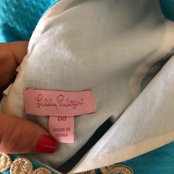 Lilly Pulitzer aqua blue spring dress - Picture 3 of 3